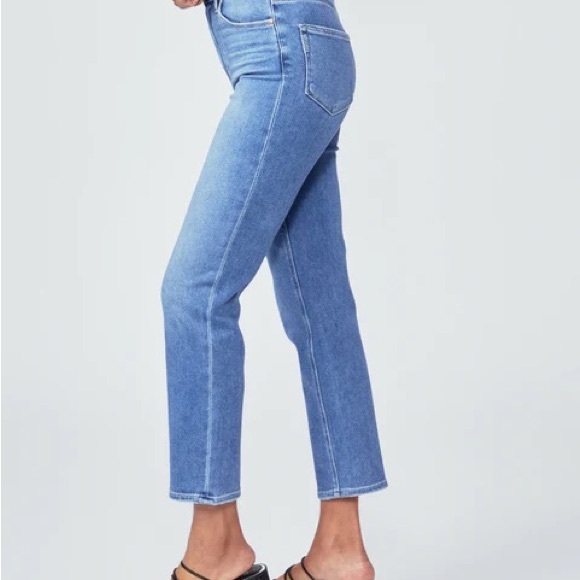 Like New - PAIGE Stella crop jeans in seawater distressed size 27 - Picture 6 of 7